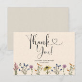 Carte de remerciements de Baby shower Fleur sauvag (Devant / Derrière)