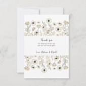Carte de remerciements de baby shower floral blanc (Devant)