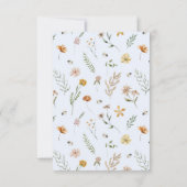 Carte de remerciements de Baby shower Floral Bleu (Dos)