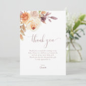 Carte de remerciements de Baby shower Floral Boho  (Debout devant)