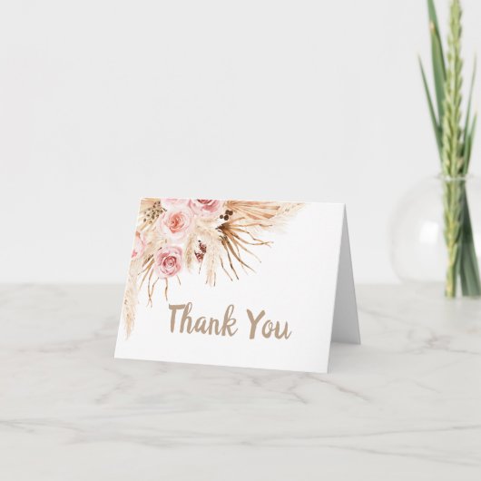 Carte de remerciements de Baby shower Floral Boho  (Devant)
