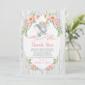 Carte de remerciements de Baby shower floral Boho  (Debout devant)