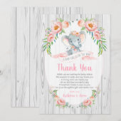 Carte de remerciements de Baby shower floral Boho  (Devant / Derrière)