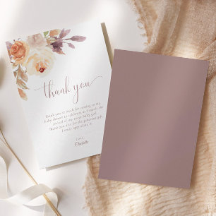 Carte de remerciements de Baby shower Floral Boho 