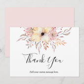 Carte de remerciements de Baby shower floral de Ba (Devant / Derrière)