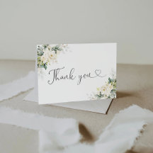 Carte de remerciements de Baby shower Floral Roses