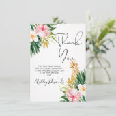 Carte de remerciements de Baby shower floral tropi (Debout devant)
