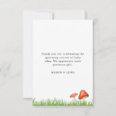 Carte de remerciements de Baby shower forestier (Dos)