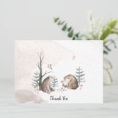 Carte de remerciements de Baby shower forestier (Debout devant)