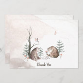 Carte de remerciements de Baby shower forestier (Devant / Derrière)