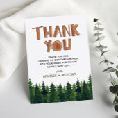 Carte de remerciements de Baby shower forestier