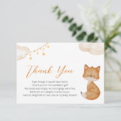 Carte de remerciements de Baby shower Fox mignonne (Debout devant)