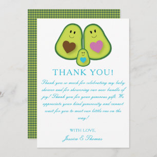 Carte de remerciements de Baby shower garçon Avoca