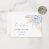 Carte de remerciements de Baby shower Garçon Blue  (Devant/Arrière en situation)