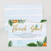 Carte de remerciements de Baby shower Gold Aloha (Devant / Derrière)