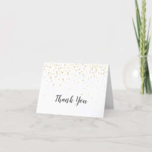 Carte de remerciements de Baby shower Gold Confett