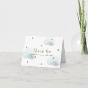 Carte de remerciements de Baby shower Gold Stars &