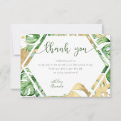 Carte de remerciements de Baby shower Gold Tropica (Devant)