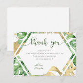 Carte de remerciements de Baby shower Gold Tropica (Devant / Derrière)