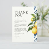 Carte de remerciements de Baby shower italien au c (Debout devant)