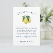 Carte de remerciements de Baby shower jaune citron (Debout devant)