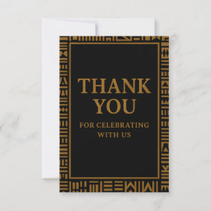 Carte de remerciements de Baby shower Kente Gold A