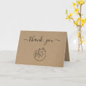 Carte de remerciements de Baby shower Kitty Cat (Fleur jaune)