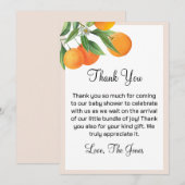 Carte de remerciements de Baby shower Little Cutie (Devant / Derrière)