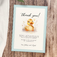 Carte de remerciements de Baby shower Little Duck