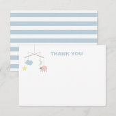 Carte de remerciements de Baby shower mobile Sleep (Devant / Derrière)