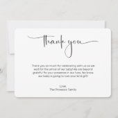 Carte de remerciements de Baby shower moderne (Devant)