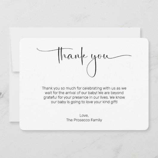 Carte de remerciements de Baby shower moderne (Devant)