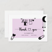 carte de remerciements de baby shower moderne (Devant / Derrière)