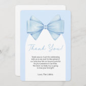 Carte de remerciements de Baby shower moderne Blue (Devant / Derrière)