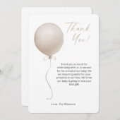 Carte de remerciements de Baby shower moderne Boho (Devant / Derrière)