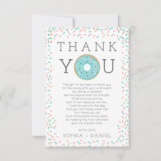 Carte de remerciements de Baby shower moderne Saup (Devant)