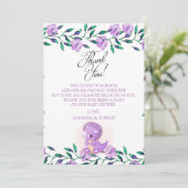 Carte de remerciements de Baby shower mou Dinosaur (Debout devant)