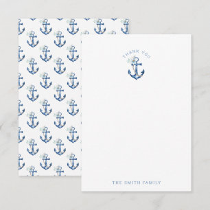 Carte de remerciements de Baby shower nautique B