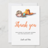 Carte de remerciements de baby shower neutre avec  (Devant)