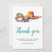 Carte de remerciements de Baby shower neutre entre (Devant)