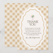 Carte de remerciements de Baby shower neutre entre (Devant / Derrière)