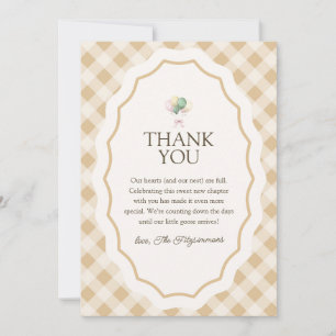Carte de remerciements de Baby shower neutre entre