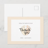 Carte de remerciements de Baby shower neutre pour (Devant / Derrière)