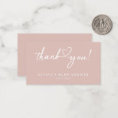 Carte de remerciements de Baby shower or Rose de s (Devant/Arrière en situation)