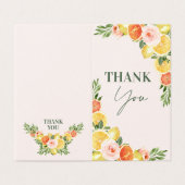 Carte de remerciements de Baby shower orange citro (Outside Unfolded)