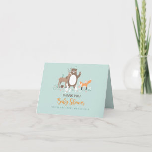 Carte de remerciements de Baby shower orange de me
