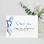 Carte de remerciements de Baby shower Pastel Blue  (Debout devant)