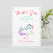 Carte de remerciements de Baby shower Pastel Unico (Debout devant)