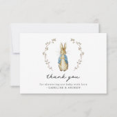 Carte de remerciements de Baby shower Peter Rabbit (Devant)