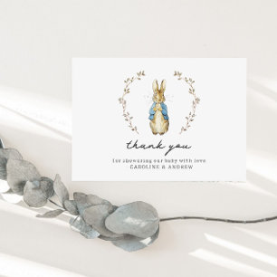 Carte de remerciements de Baby shower Peter Rabbit